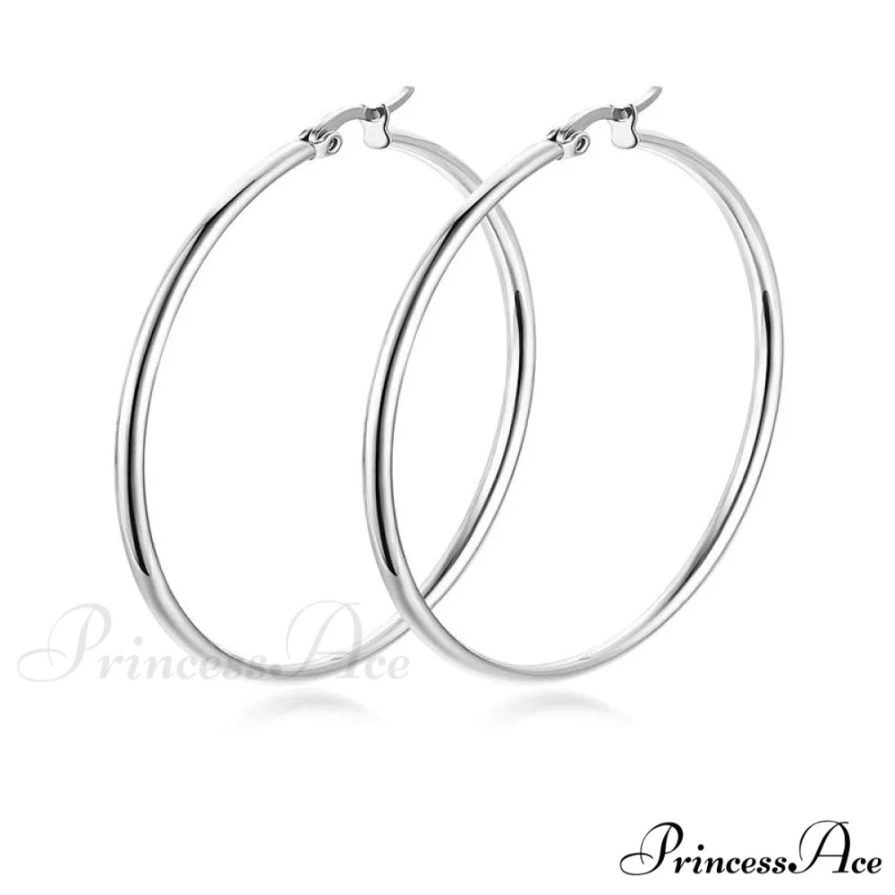 Classic Style Stainless Steel Simple Hoop Earrings