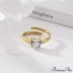Classic Style White Zircon Open Rings
