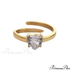 Classic Style White Zircon Open Rings