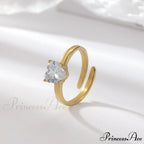 Classic Style White Zircon Open Rings