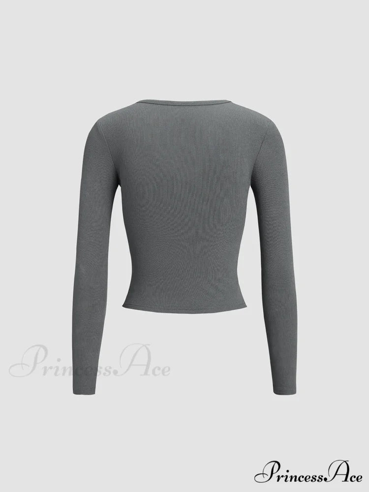 Classic V-Neck Graceful Long Sleeve Shirt
