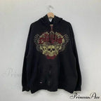 Cleaned Medieval Letter Zipper Hoodie