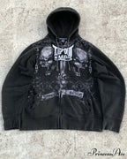 Cleaned Medieval Letter Zipper Hoodie