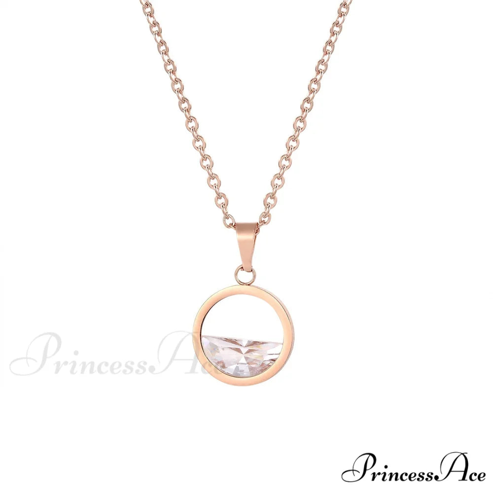 Clear Zircon Slim Waist Pendant Necklaces