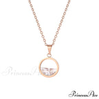 Clear Zircon Slim Waist Pendant Necklaces