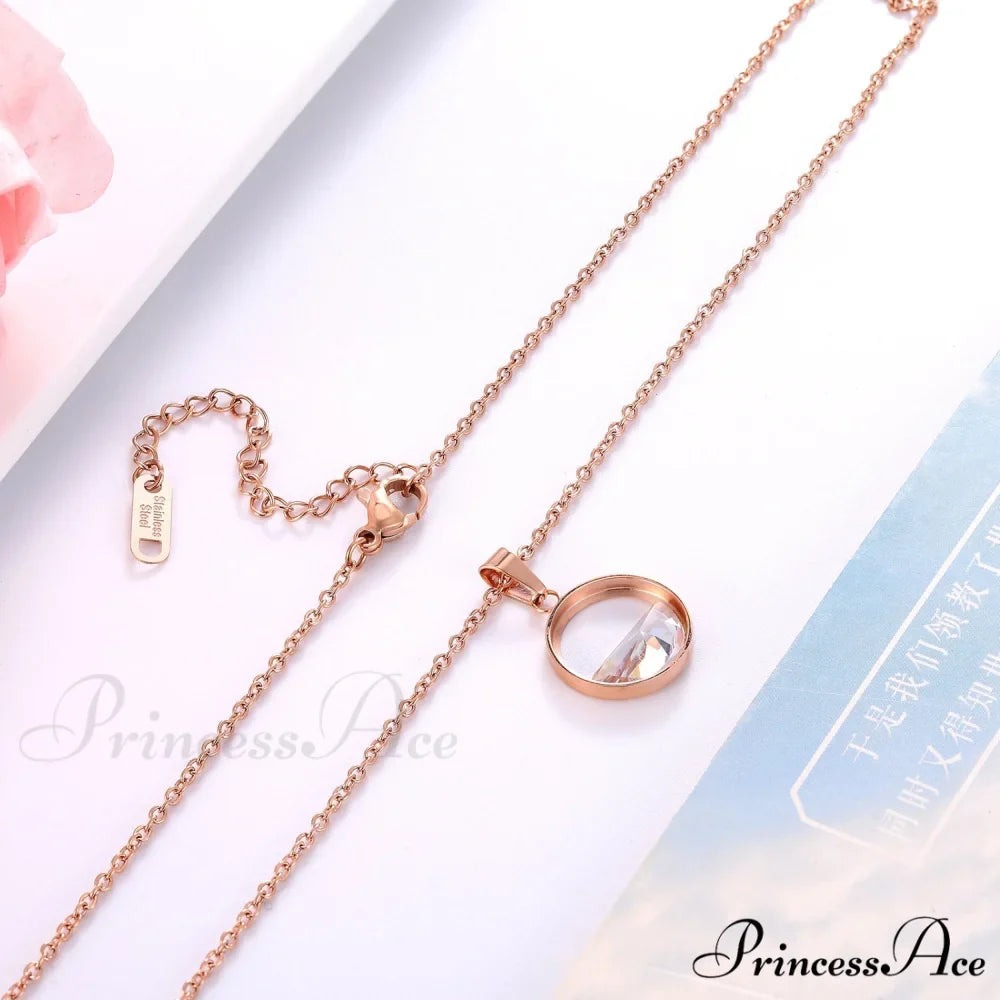 Clear Zircon Slim Waist Pendant Necklaces