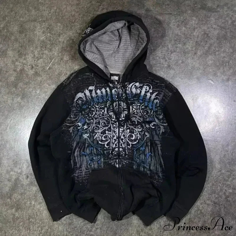 Clown Dark Print Fleece Zipper Hoodie