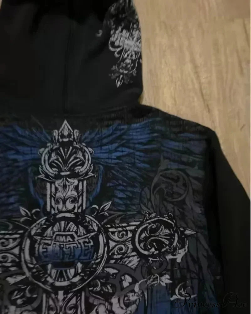 Clown Dark Print Fleece Zipper Hoodie