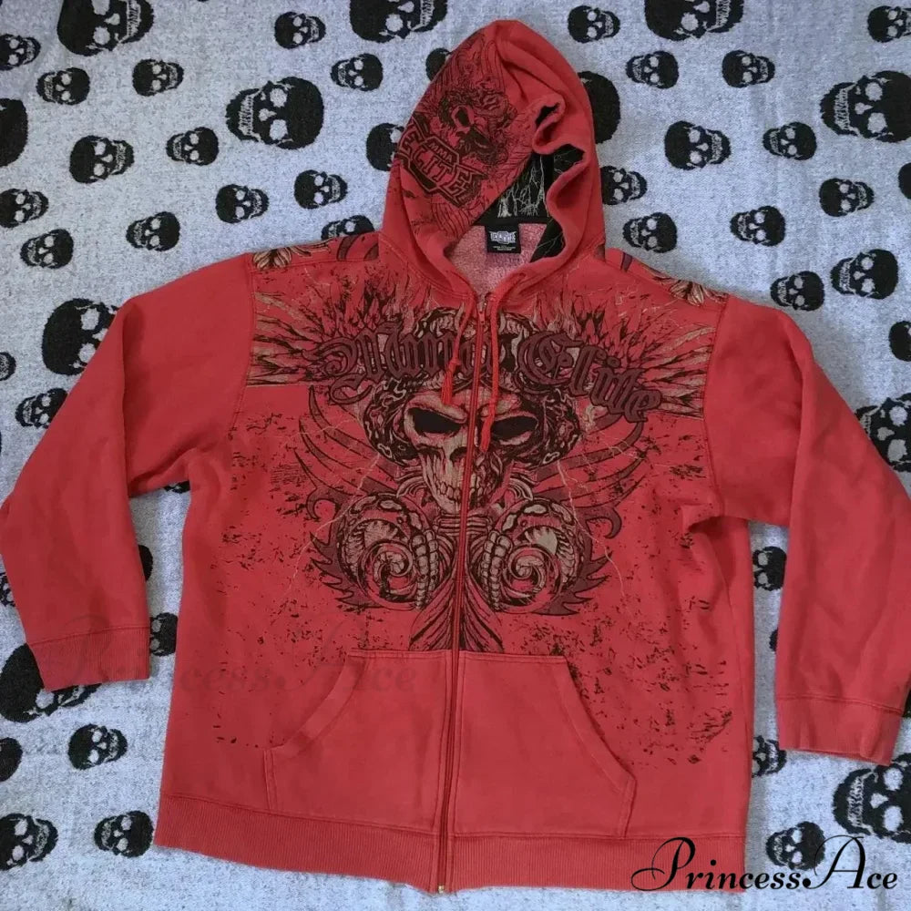 Clown Print Fleece Hoodie