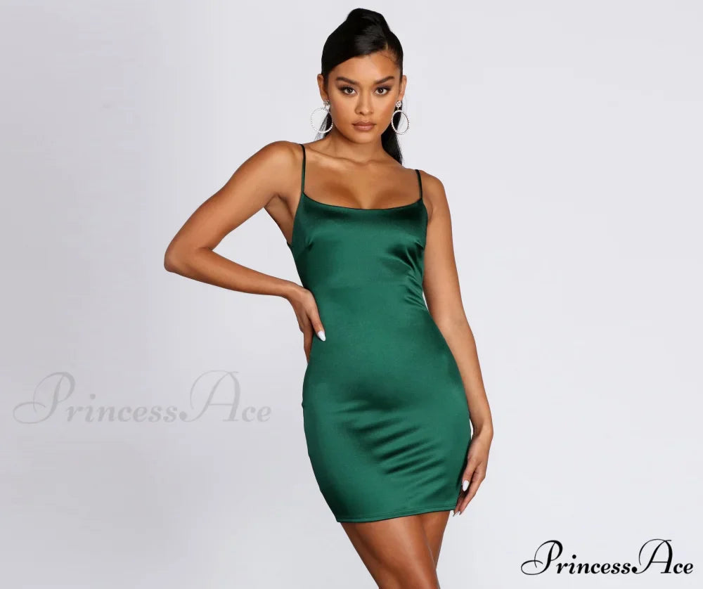 Club Cuts Stylish Satin Mini Dress