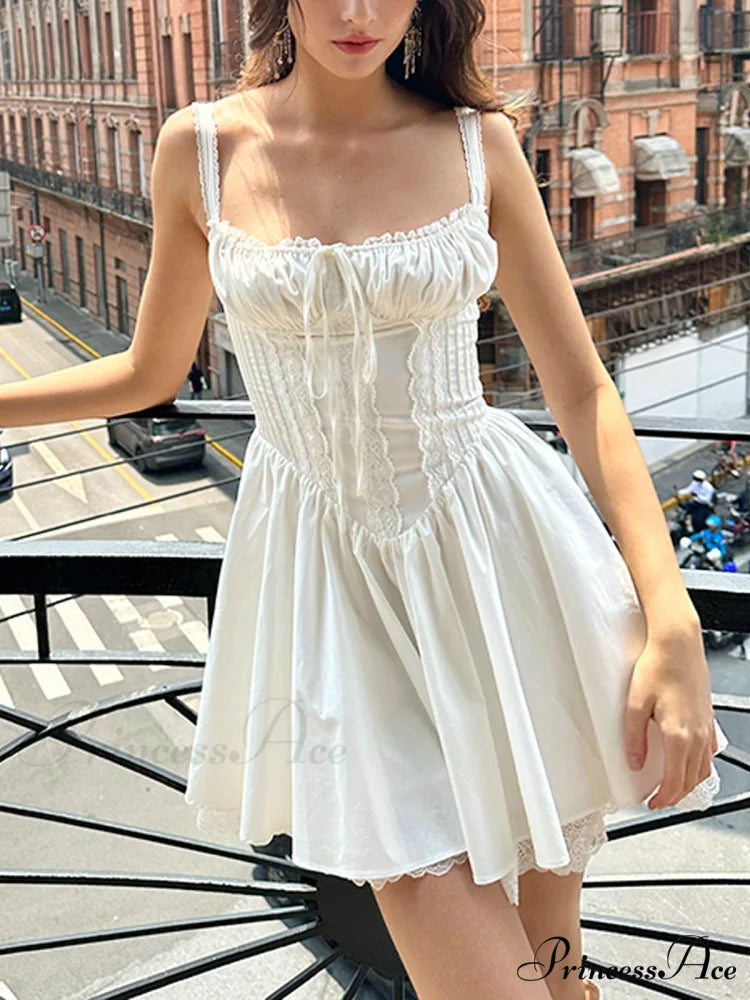 Coastal Cowgirl Lace Trendy Trim Corset Short Dress