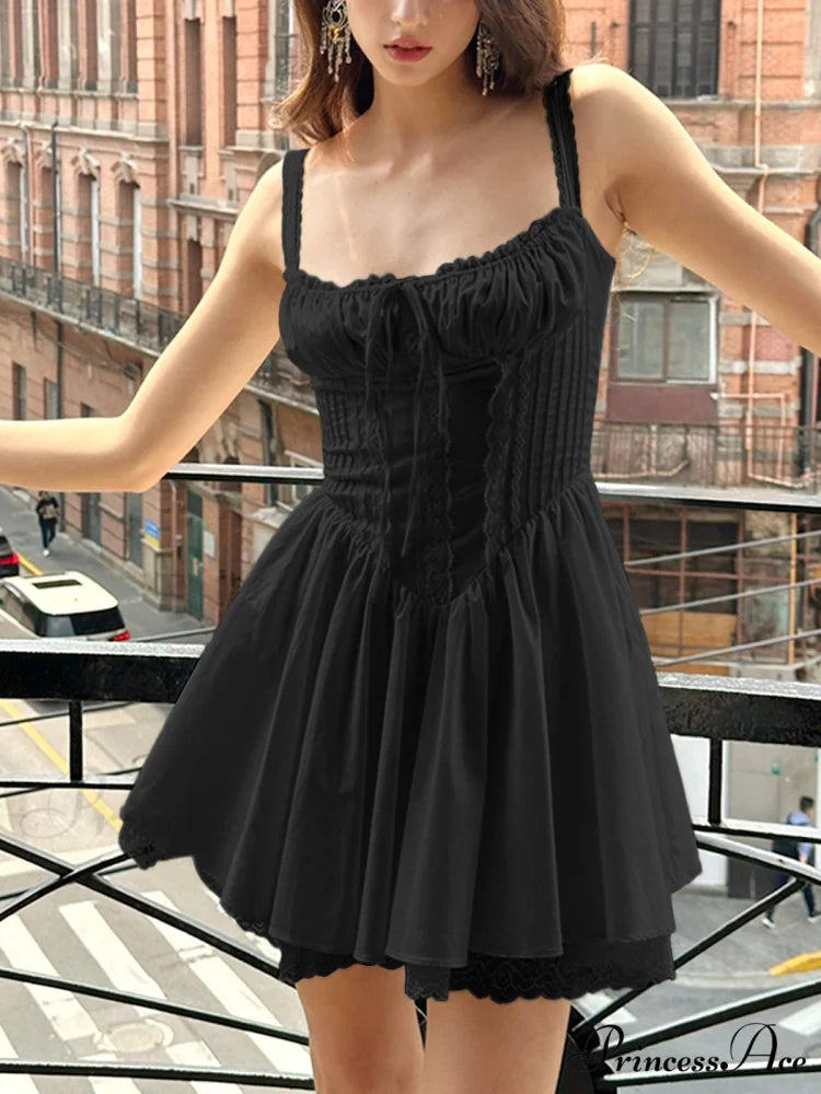 Coastal Cowgirl Lace Trendy Trim Corset Short Dress