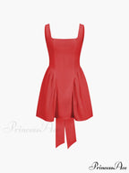 Coastal Cowgirl Open Trendy Back Zippered Short Dress