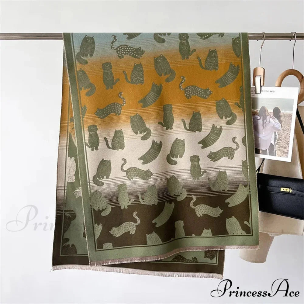 Cold Cashmere Feline Pashmina Scarf