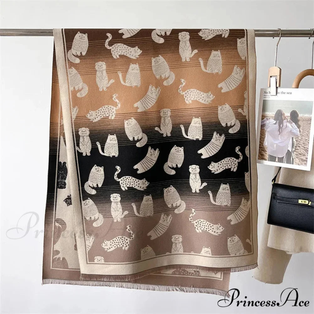 Cold Cashmere Feline Pashmina Scarf