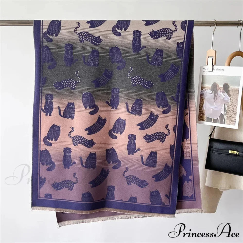 Cold Cashmere Feline Pashmina Scarf