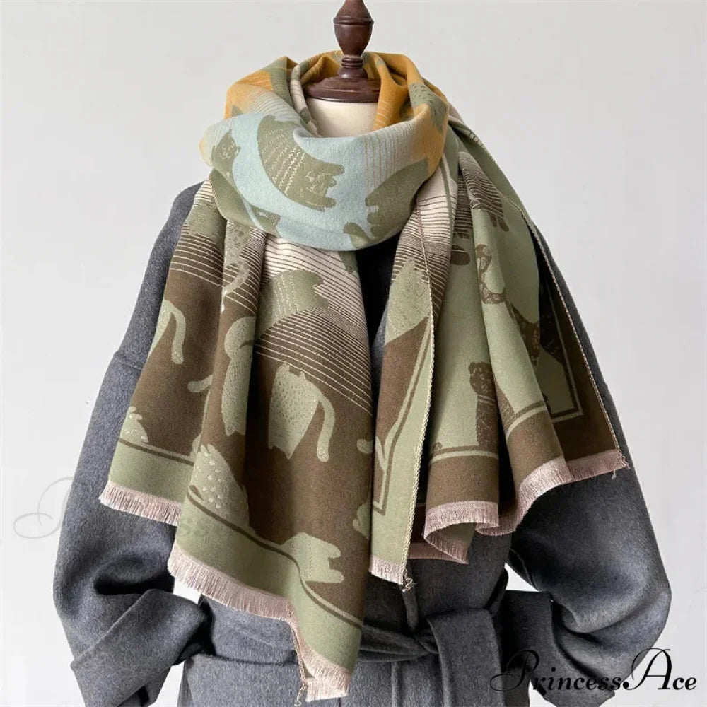 Cold Cashmere Feline Pashmina Scarf