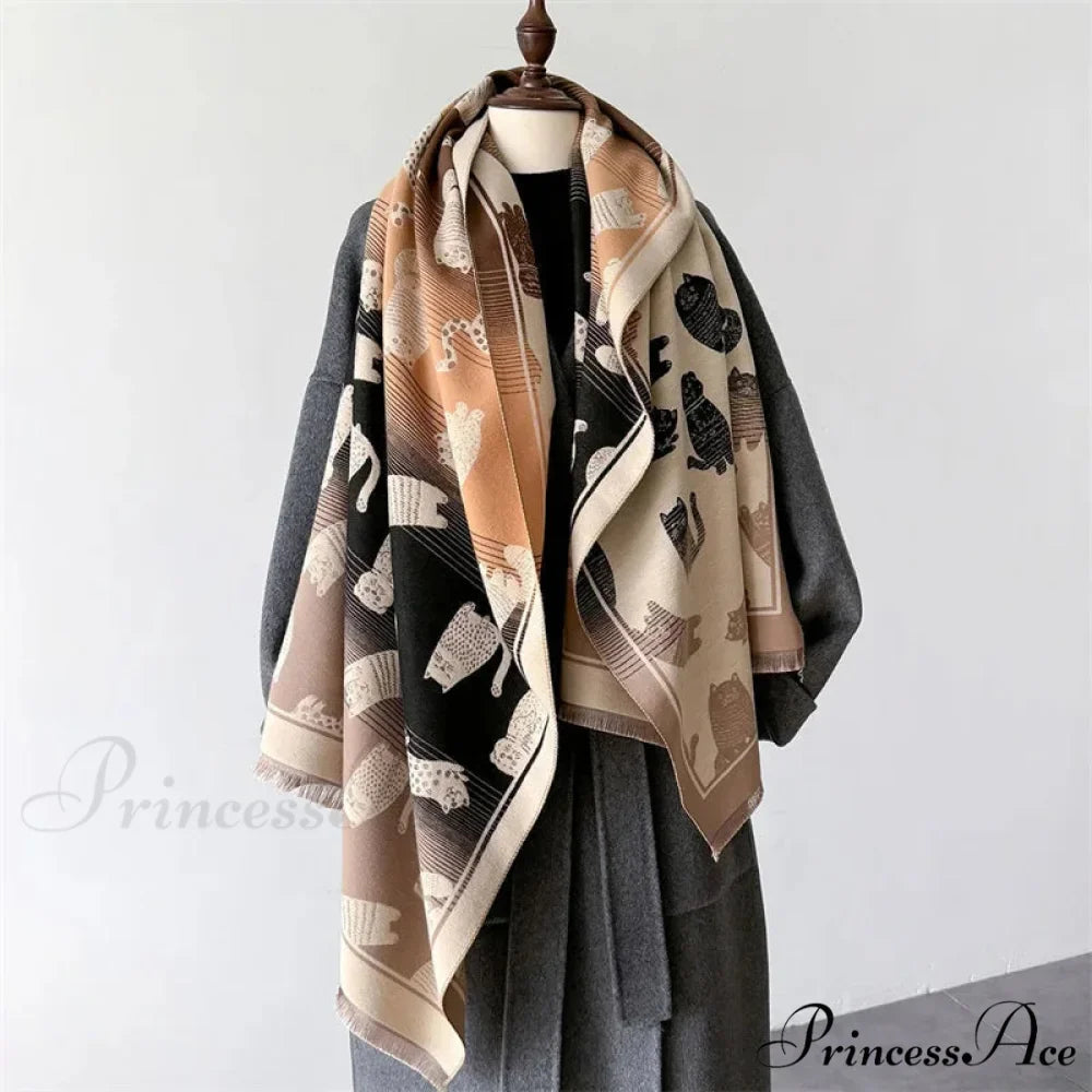 Cold Cashmere Feline Pashmina Scarf
