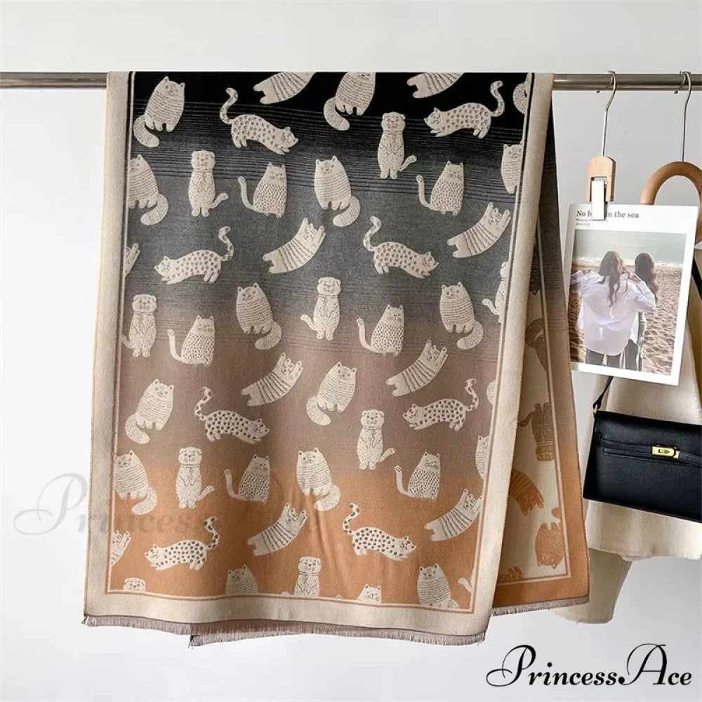 Cold Cashmere Feline Pashmina Scarf