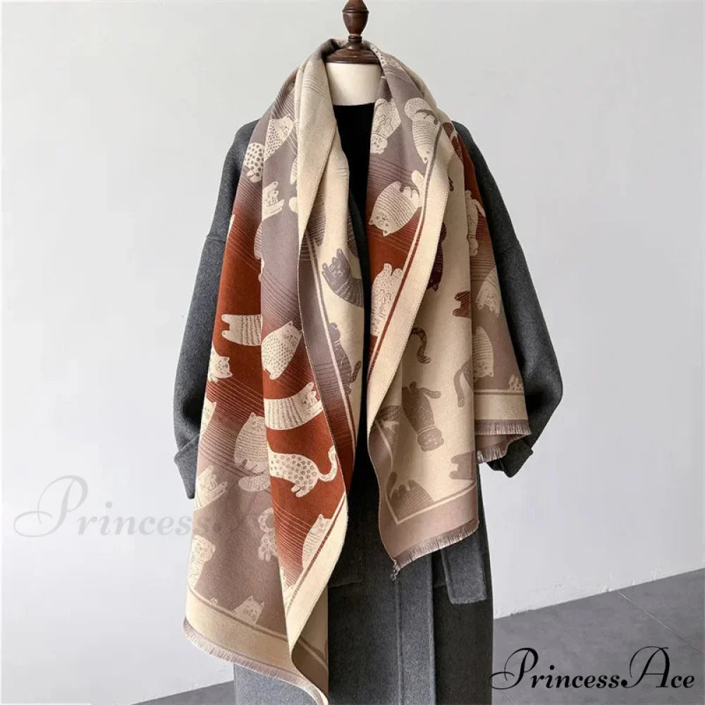 Cold Cashmere Feline Pashmina Scarf