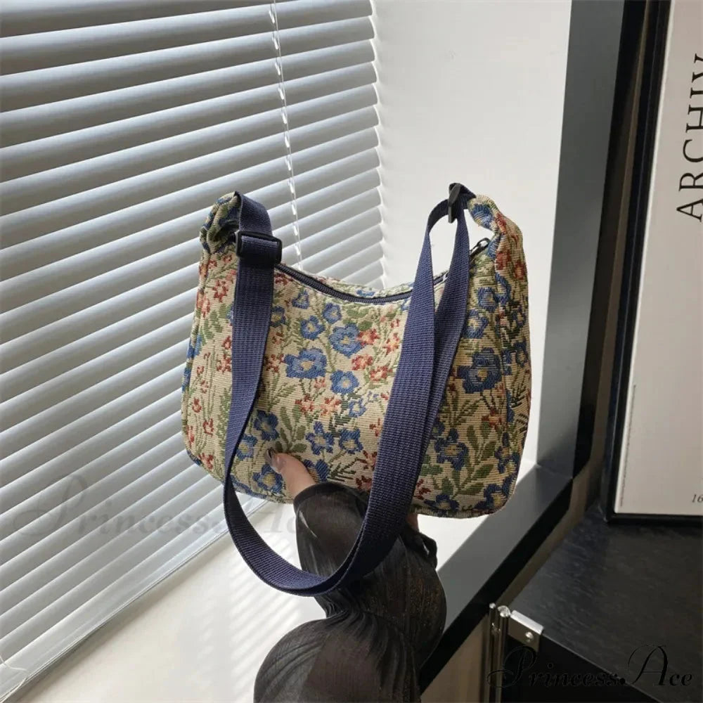 Cold Patterns Half-Moon Fabric Crossbody