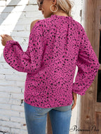 Cold-Shoulder Flowered Blouse