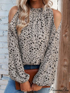 Cold-Shoulder Flowered Blouse