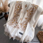 Cold Weather Soft Wool Embroidered Scarf