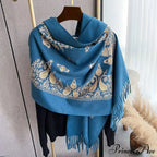 Cold Weather Soft Wool Embroidered Scarf