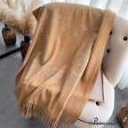 Cold Weather Soft Wool Embroidered Scarf