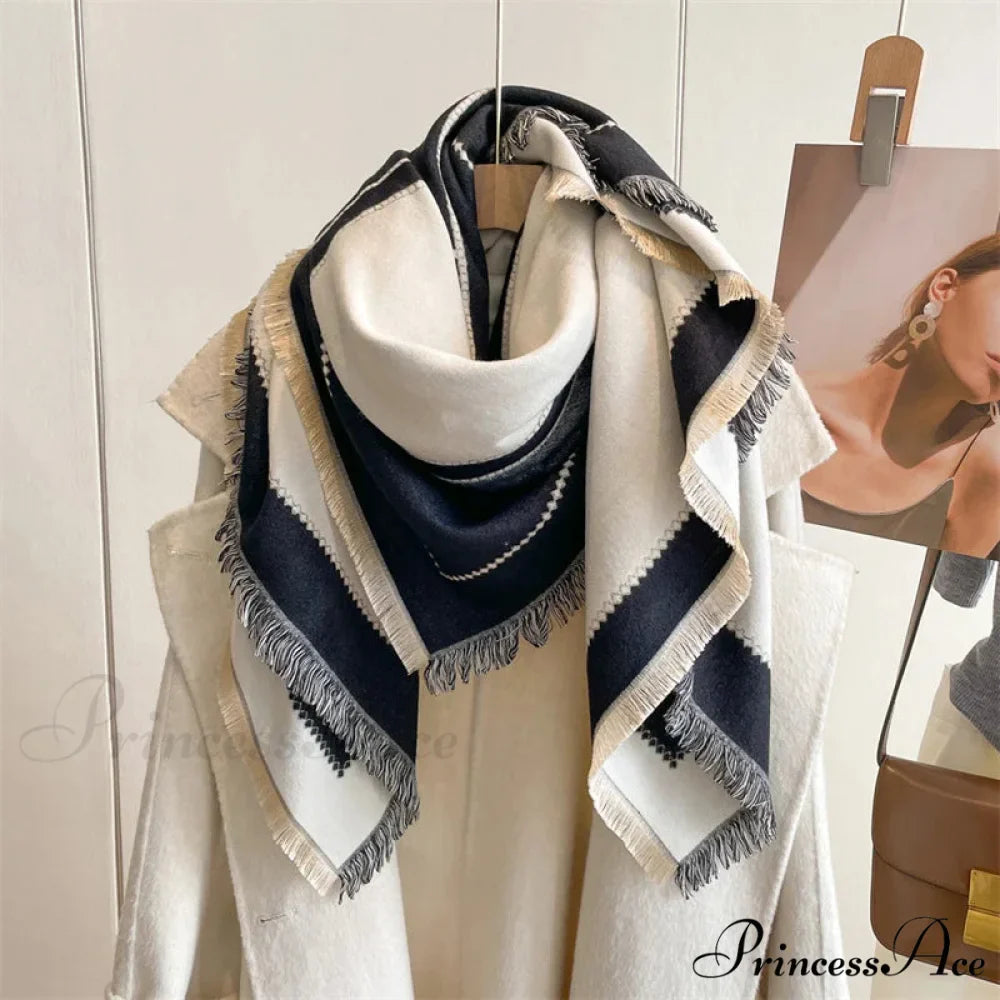 Cold Weather Soft Woolen Checkered Scarf