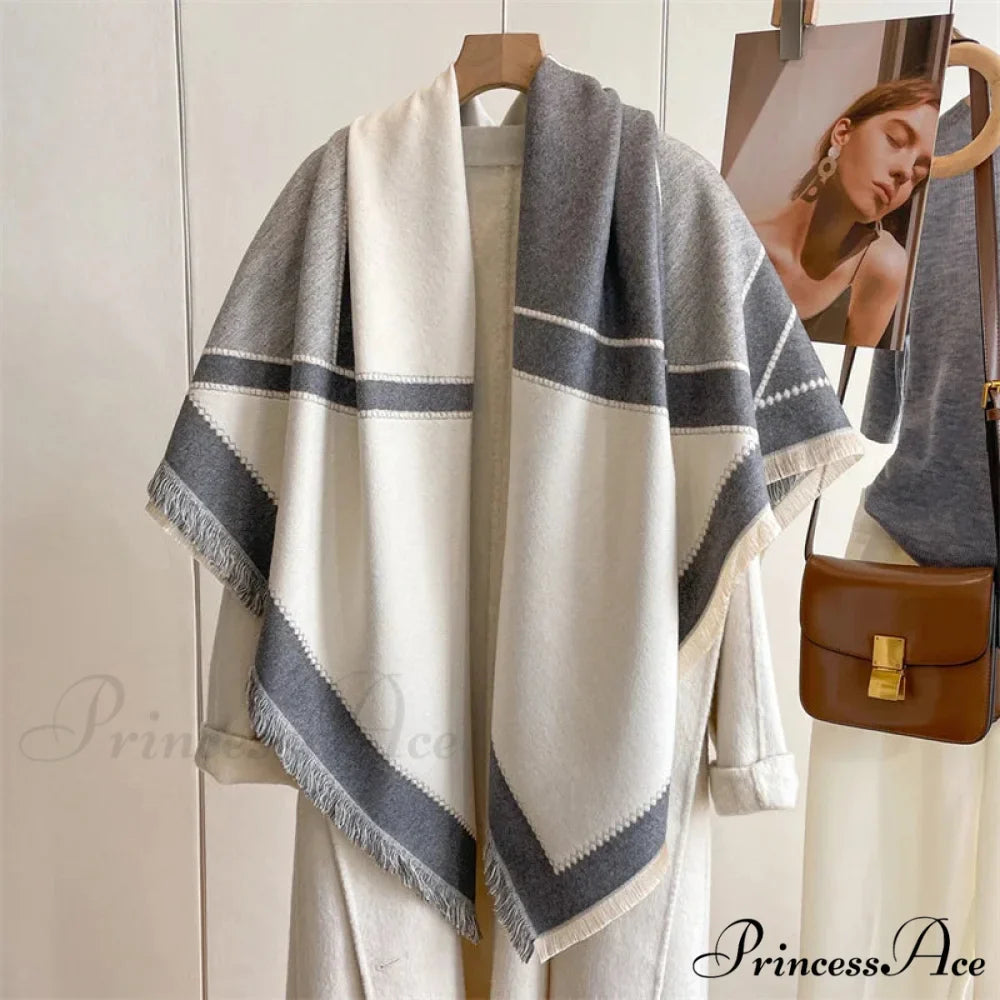 Cold Weather Soft Woolen Checkered Scarf