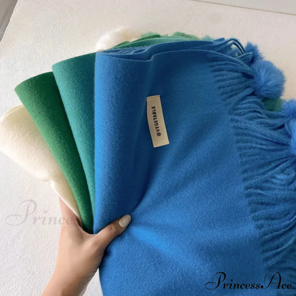 Cold Weather Soft Woolen Solid Wrap Scarf