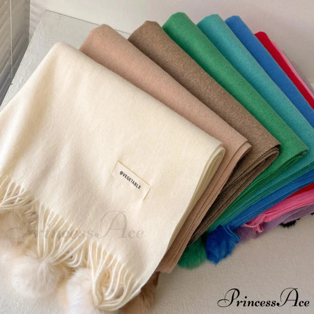 Cold Weather Soft Woolen Solid Wrap Scarf