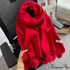 Cold Weather Soft Woolen Solid Wrap Scarf
