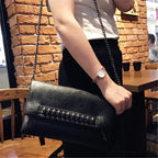 Collapsible Style Faux Leather Pouch Wristlet