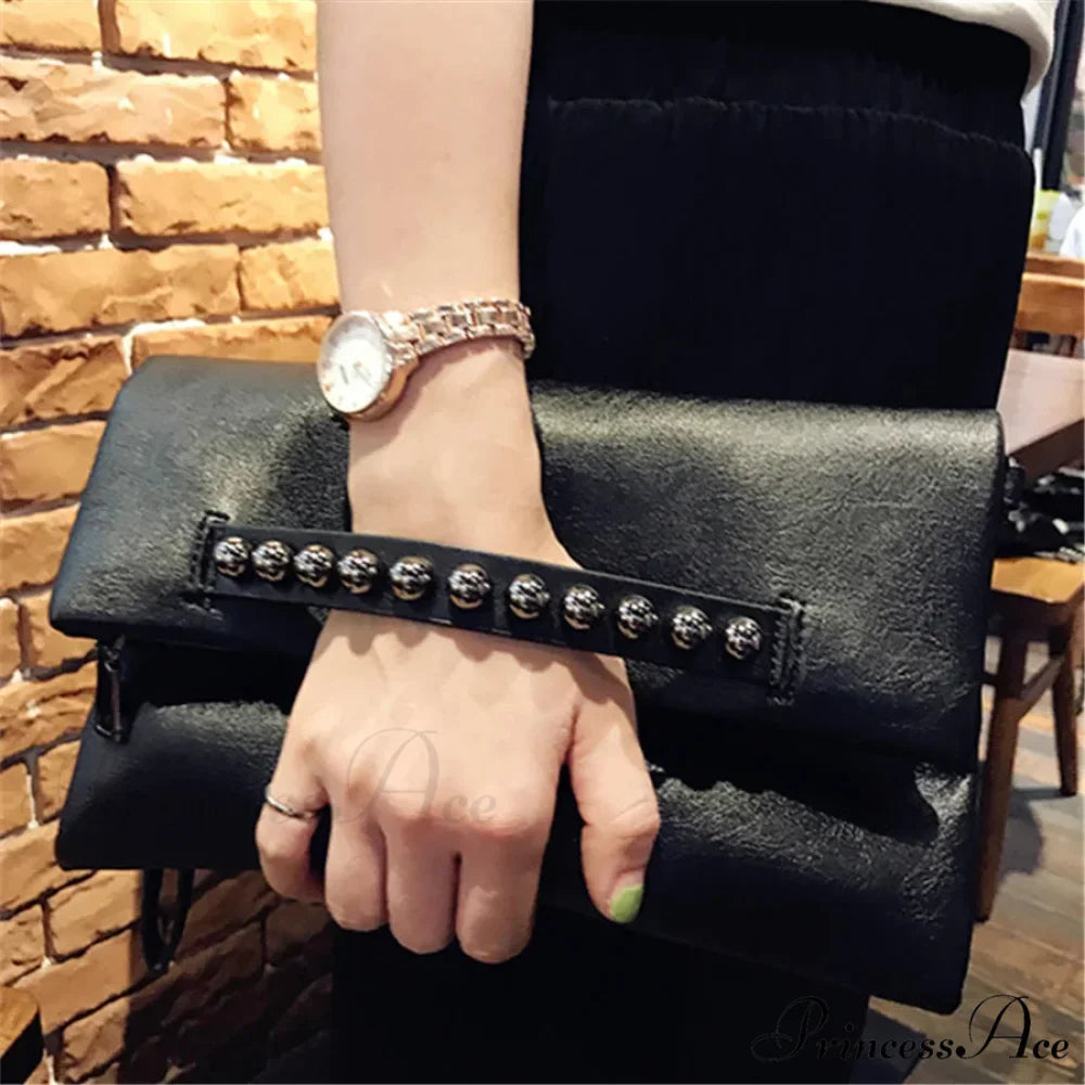 Collapsible Style Faux Leather Pouch Wristlet