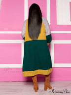 Color Block Graceful Loose Midi Dress