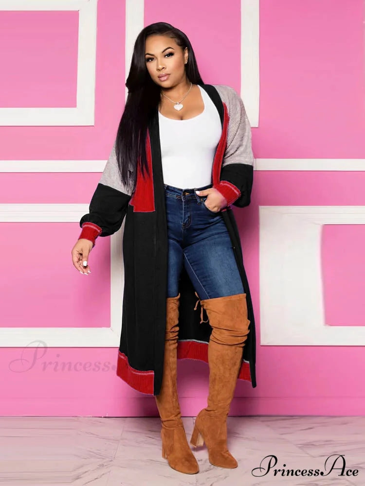 Color Block Graceful Loose Midi Dress