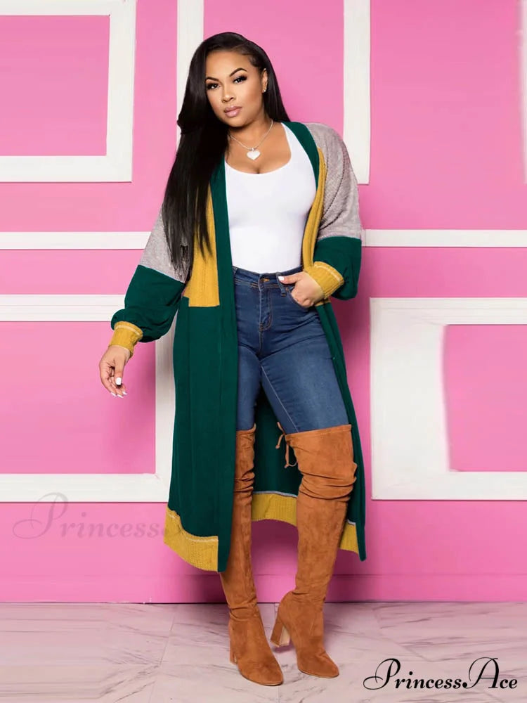 Color Block Graceful Loose Midi Dress