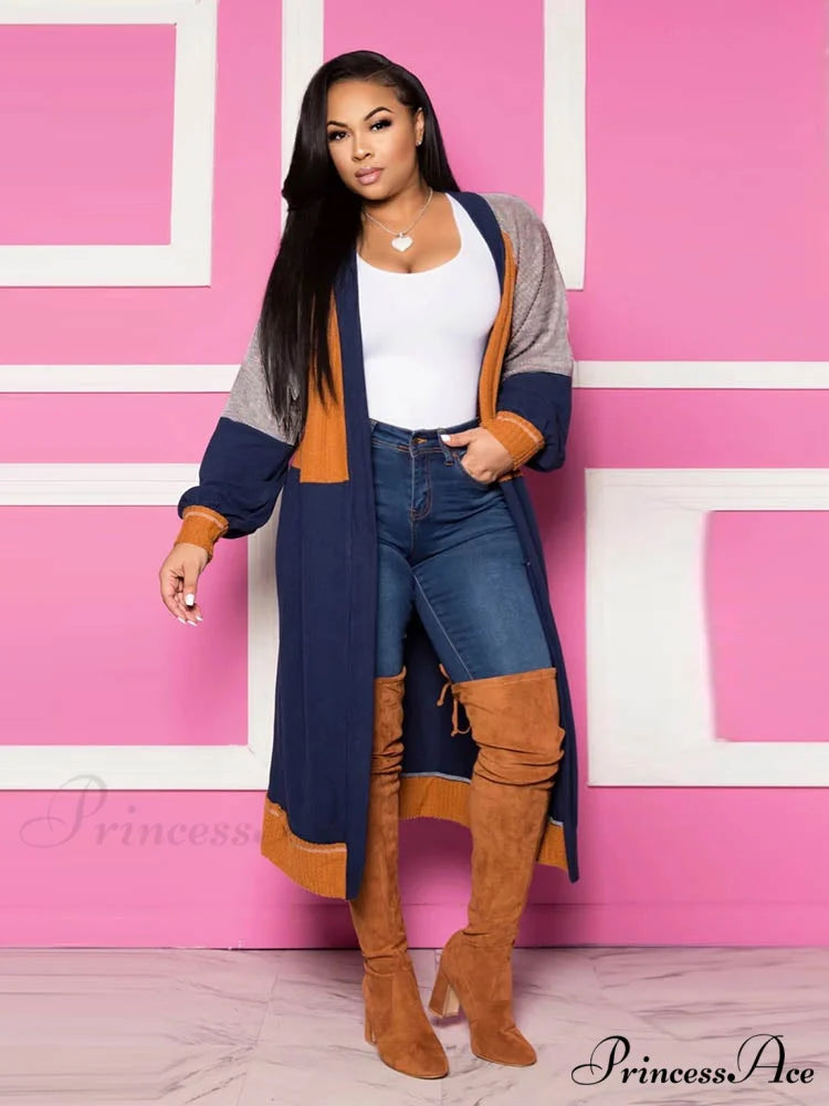 Color Block Graceful Loose Midi Dress