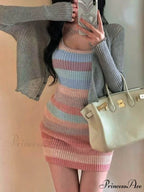 Color Block Graceful Striped Fleece Cardigan