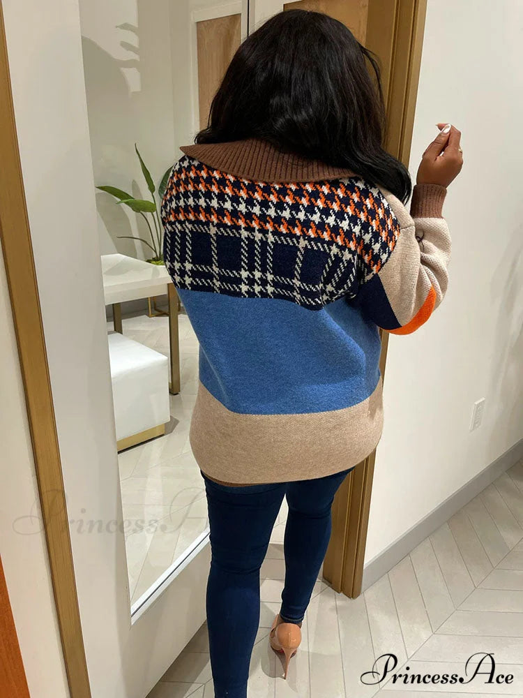 Color Block Graceful Striped Sweater