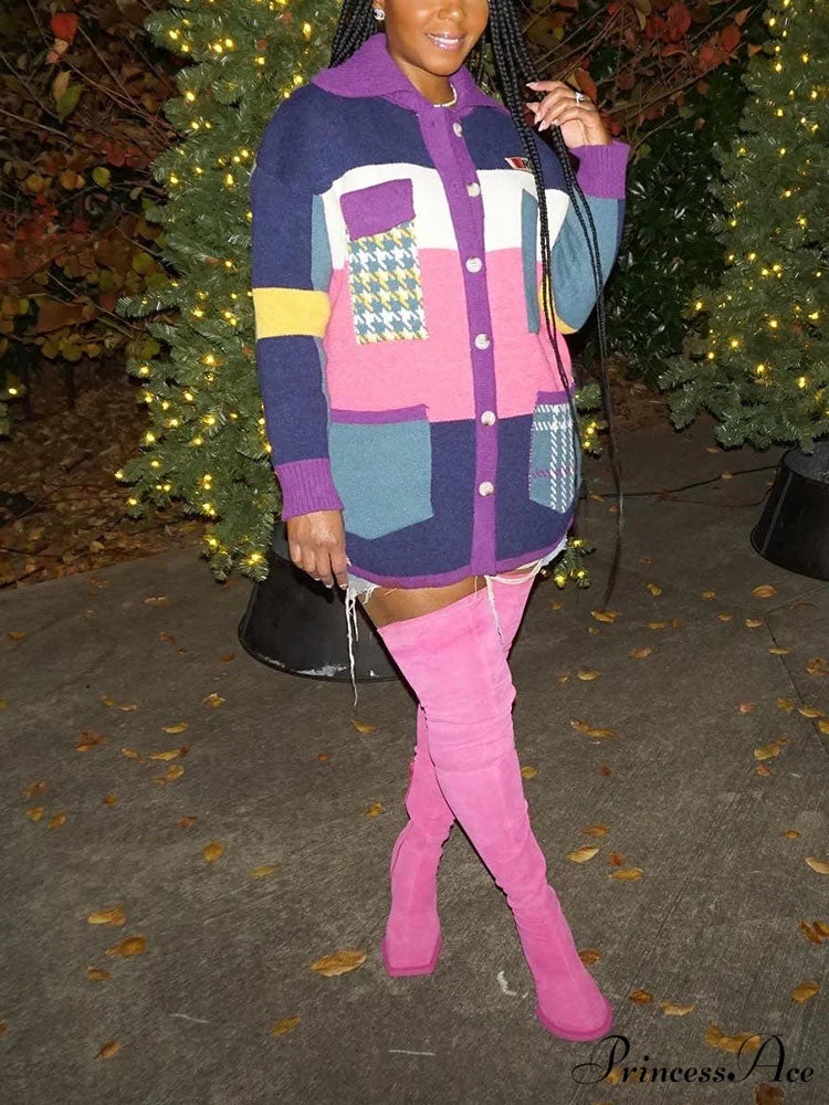 Color Block Graceful Striped Sweater