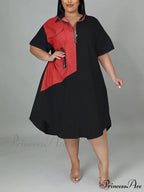 Color Block Zip Trendy Up Puffer Jacket