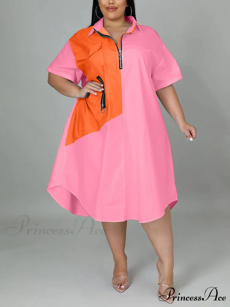 Color Block Zip Trendy Up Puffer Jacket