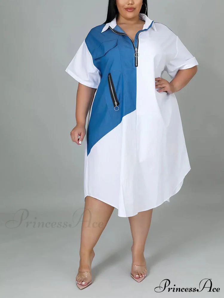 Color Block Zip Trendy Up Puffer Jacket