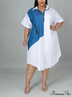 Color Block Zip Trendy Up Puffer Jacket