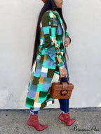 Color Block Zip Trendy Up Shirt Dress