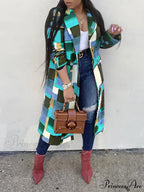 Color Block Zip Trendy Up Shirt Dress